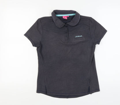 Womens UK Size 12 LA Gear Black Basic Polo