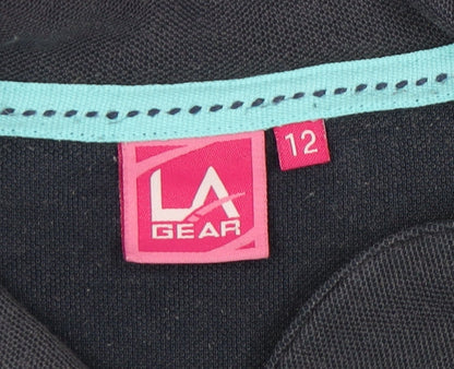Womens UK Size 12 LA Gear Black Basic Polo