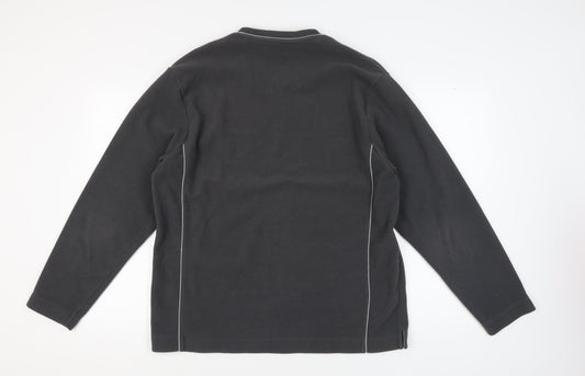 Zantos Men's Black XL Fleece V-Neck Sweatshirt