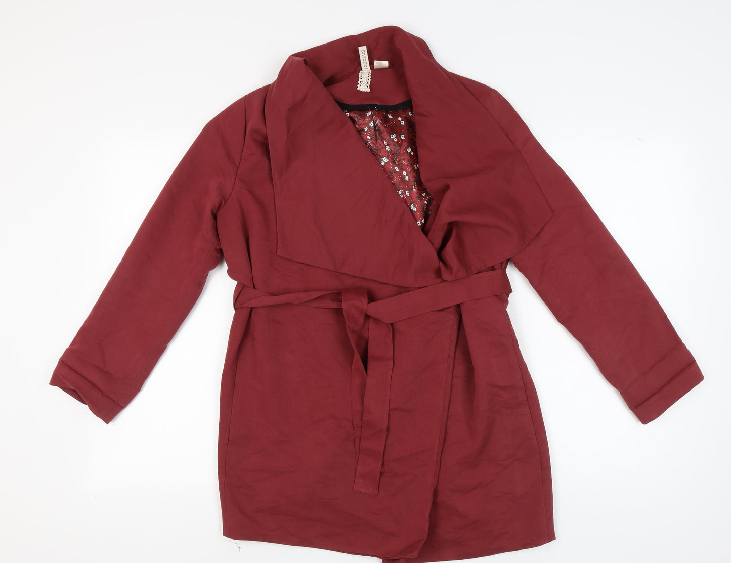 Womens UK Size 10 H&M Red Overcoat