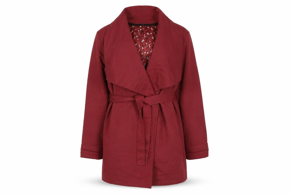 Womens UK Size 10 H&M Red Overcoat