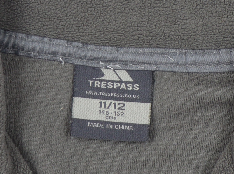 Trespass Boys Grey Orange Fleece Sweatshirt 11-12 Years