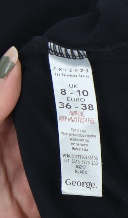 George Women's Black Friends T-Shirt Size 8