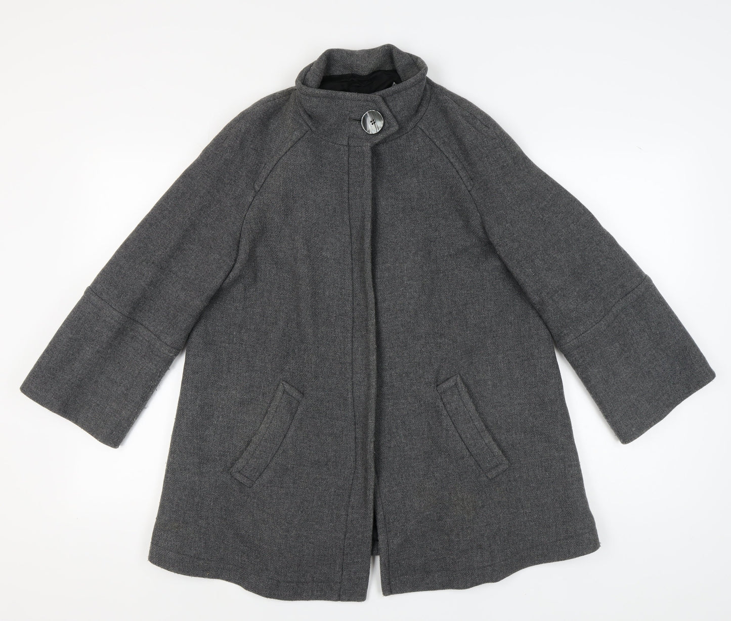 Womens UK Size M Zara Grey Overcoat
