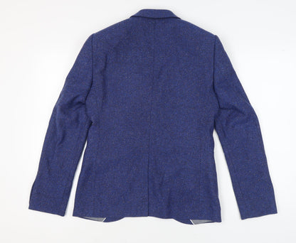 NÖAK Men's Blue Tweed Blazer, Size 36R, Classic Style
