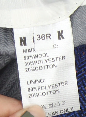 NÖAK Men's Blue Tweed Blazer, Size 36R, Classic Style