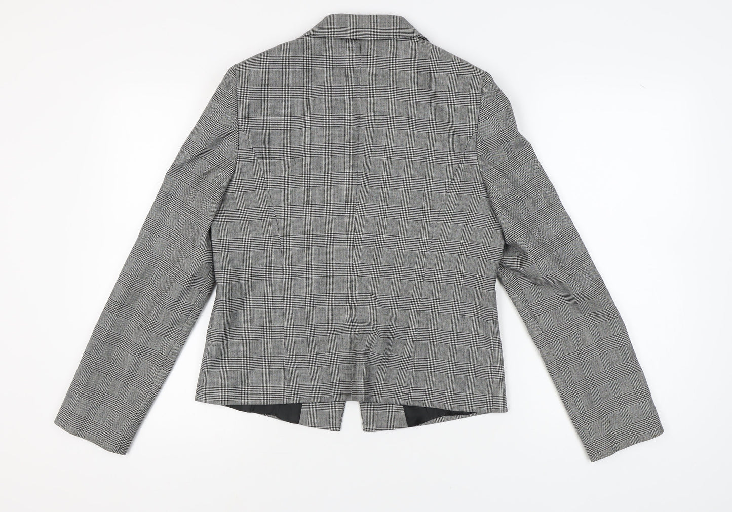 Jaeger Women's Grey Check Wool Blazer, UK 12