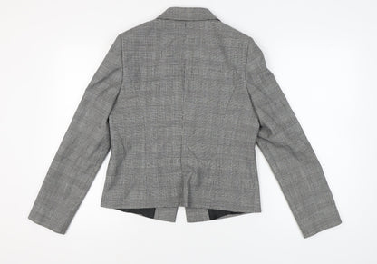 Jaeger Women's Grey Check Wool Blazer, UK 12