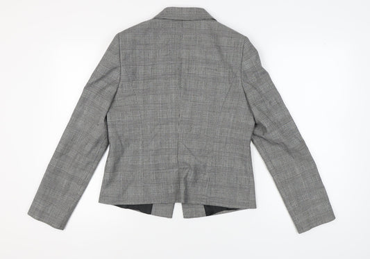 Jaeger Women's Grey Check Wool Blazer, UK 12
