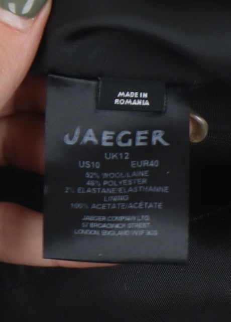 Jaeger Women's Grey Check Wool Blazer, UK 12