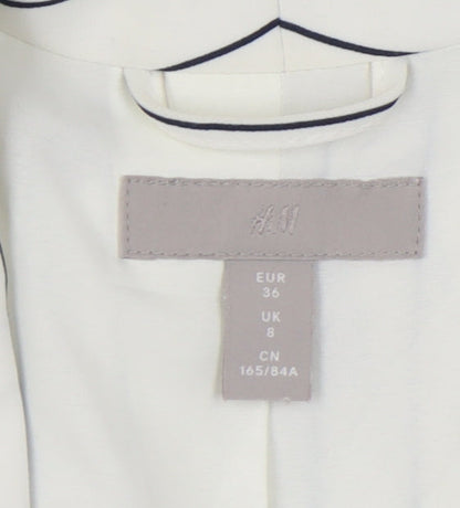 H&M Women's White Pinstripe Blazer Size 8 Regular