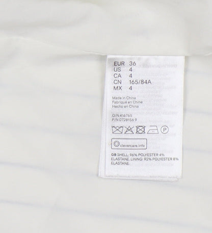 H&M Women's White Pinstripe Blazer Size 8 Regular