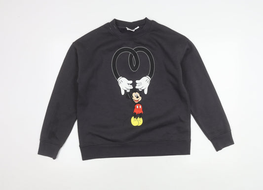 Unisex Adults UK Size XS Disney Black Pullover Sweatshirt