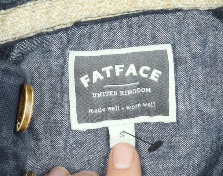 Mens UK Size S FatFace Blue Henley Hoodie