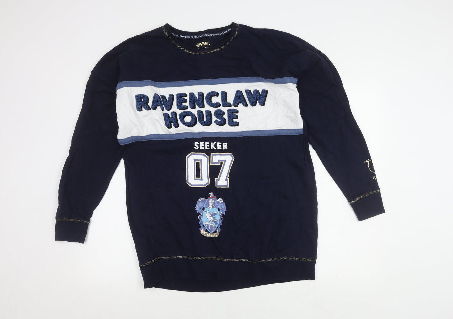 Unisex Adults UK Size 10 Harry Potter Blue Pullover Sweatshirt
