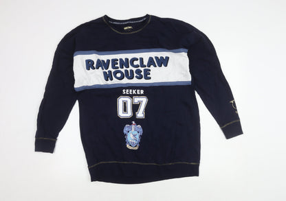 Unisex Adults UK Size 10 Harry Potter Blue Pullover Sweatshirt