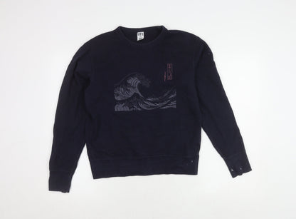 Uniqlo XS Blue Graphic Print Pullover Sweatshirt