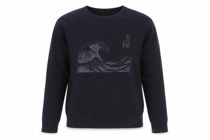 Front view of Uniqlo XS Blue Graphic Print Pullover Sweatshirt