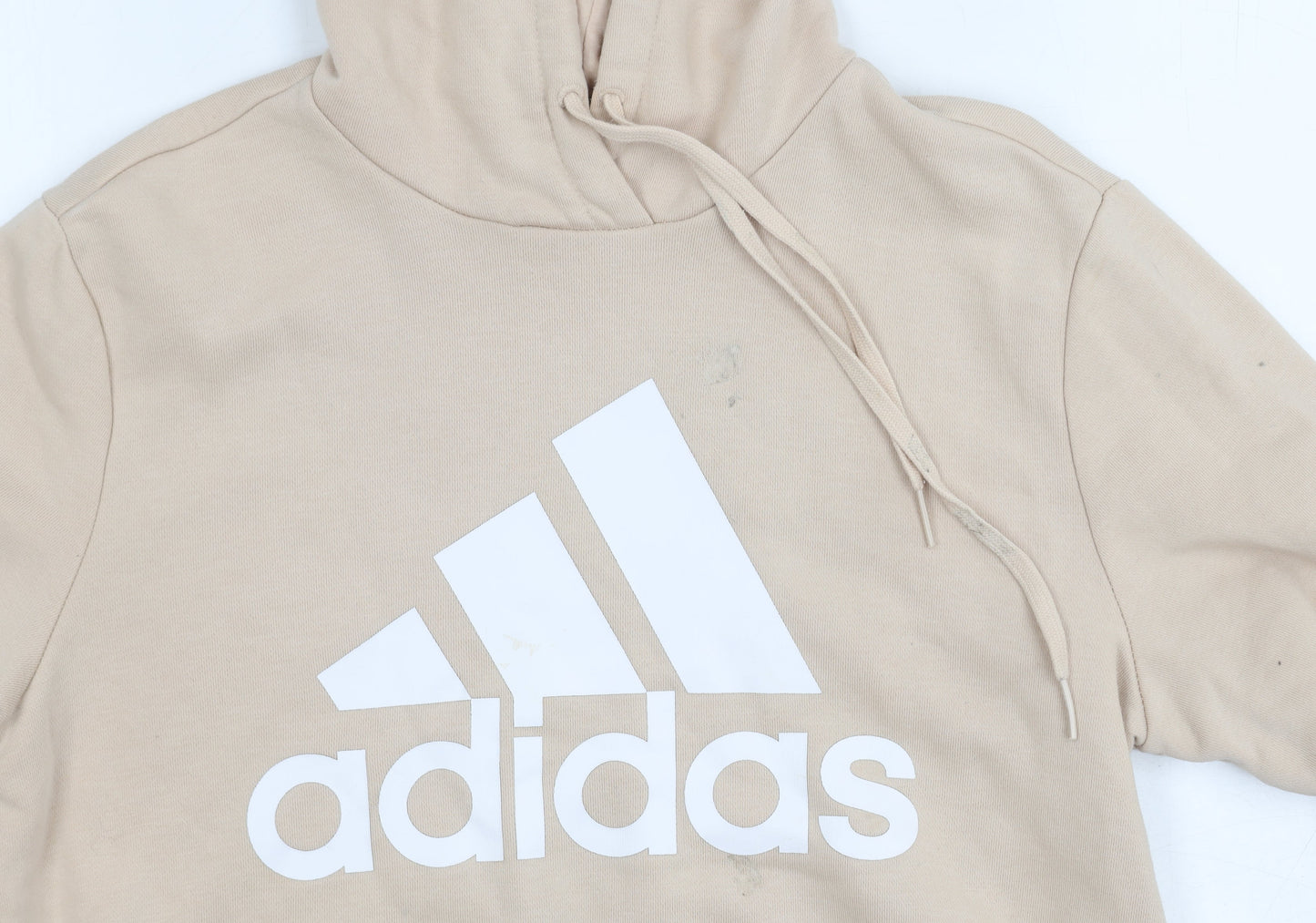 Adidas Women's Beige Hoodie M - Logo, Hooded, Casual