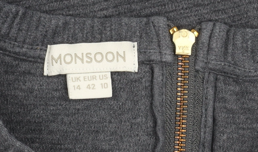 Monsoon Women's Grey Jersey Dress Size 14