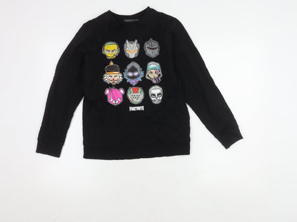 Fortnite Boys Black Pullover Sweatshirt 12Y Graphic Print