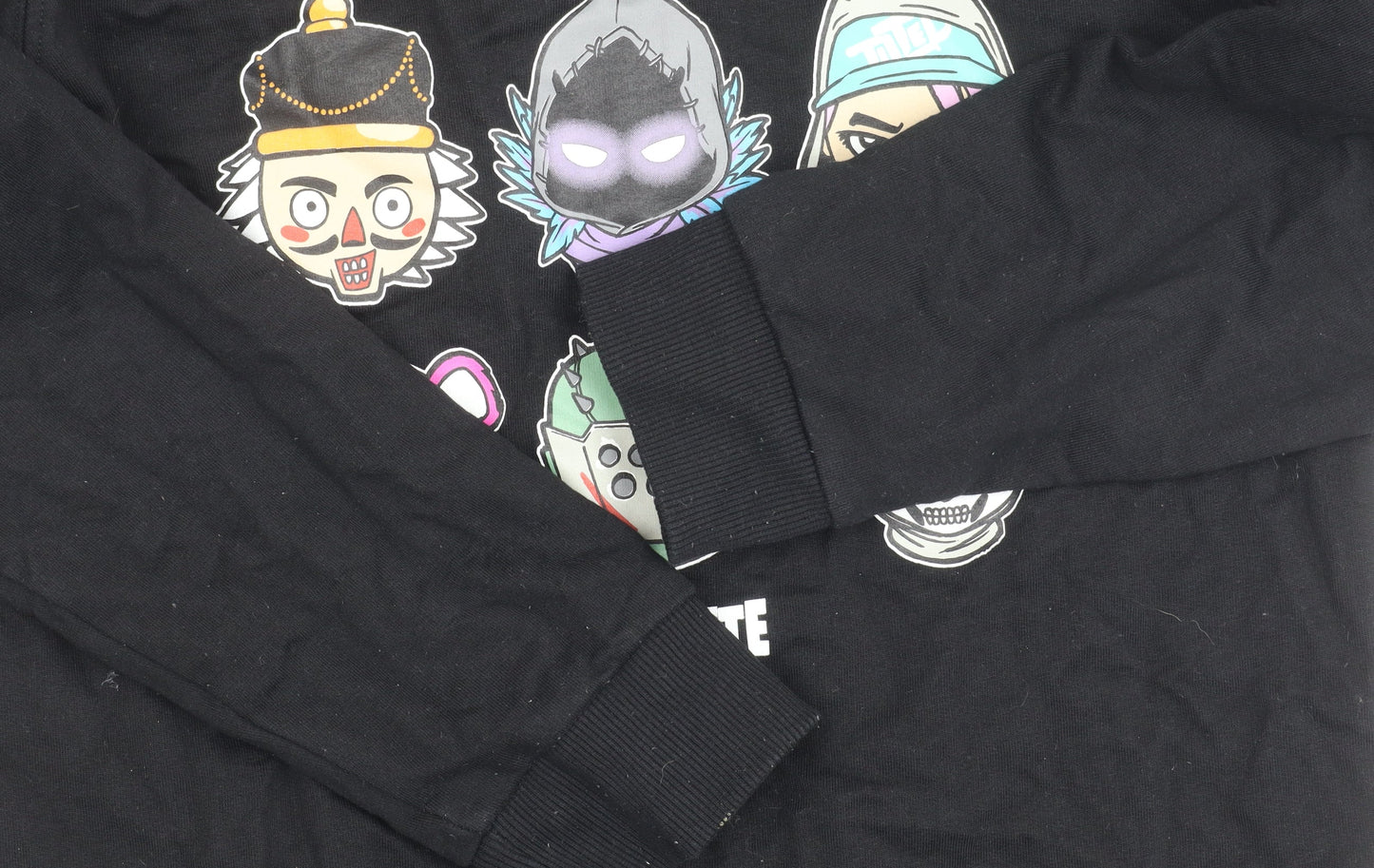 Fortnite Boys Black Pullover Sweatshirt 12Y Graphic Print