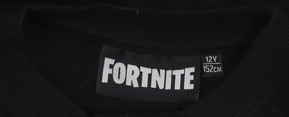 Fortnite Boys Black Pullover Sweatshirt 12Y Graphic Print