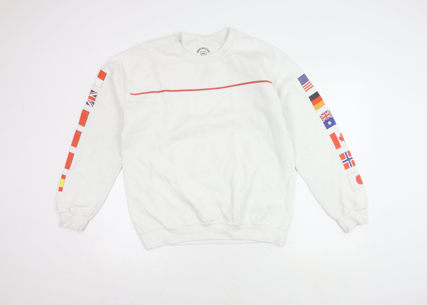 Urban Outfitters Men's White Flag Graphic Sweatshirt M