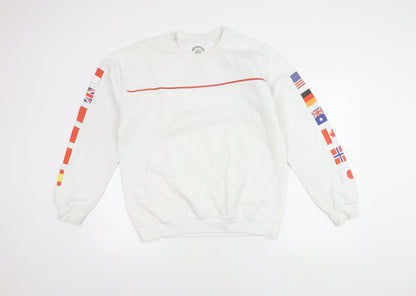 Urban Outfitters Men's White Flag Graphic Sweatshirt M
