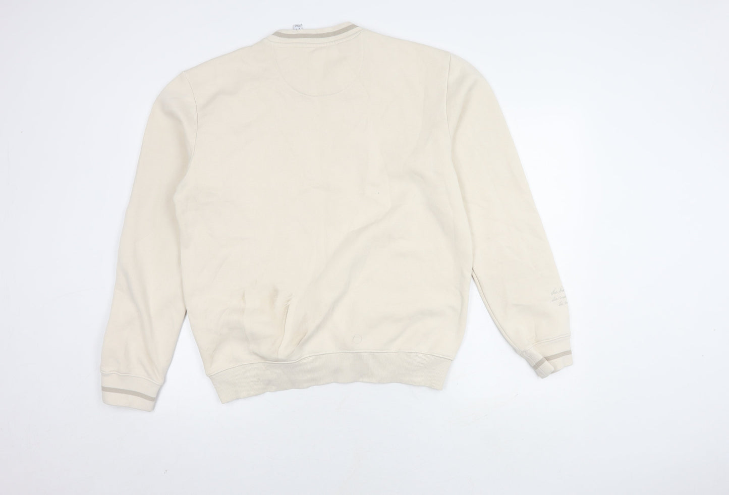 Adidas Men's Beige Pullover Sweatshirt M - Logo Graphic