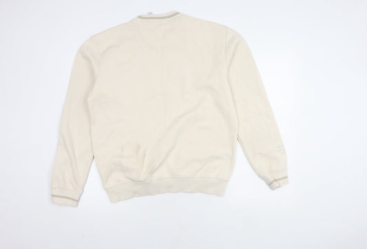 Adidas Men's Beige Pullover Sweatshirt M - Logo Graphic