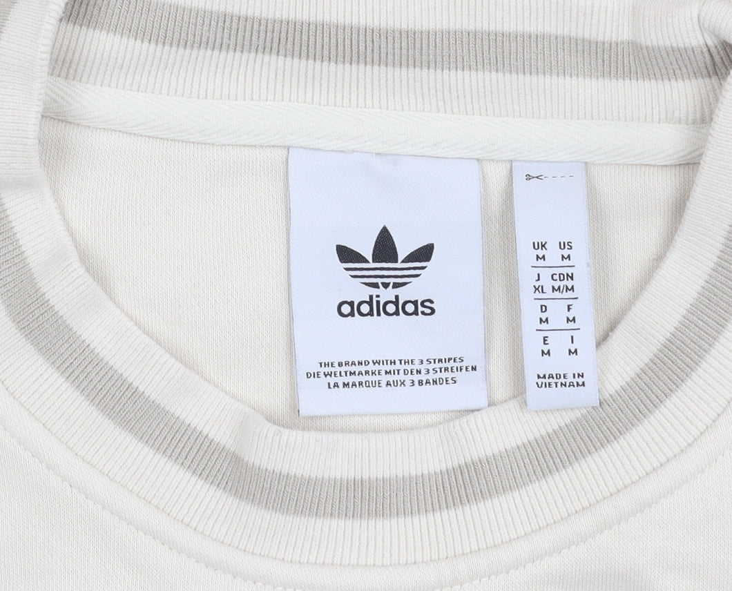 Adidas Men's Beige Pullover Sweatshirt M - Logo Graphic