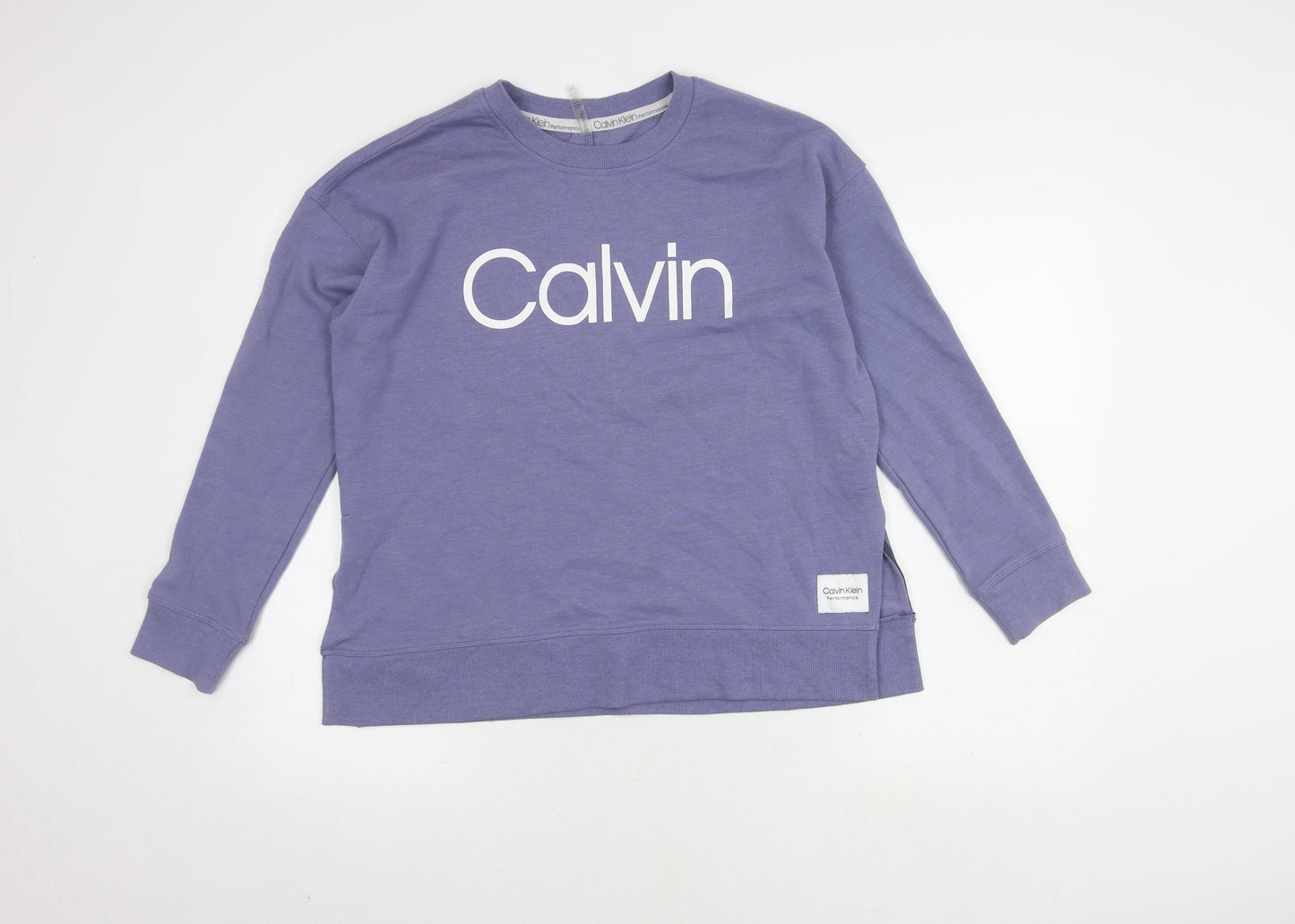 Womens UK Size M Calvin Klein Purple 1/4 Zip Sweatshirt