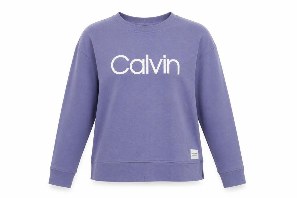 Womens UK Size M Calvin Klein Purple 1/4 Zip Sweatshirt