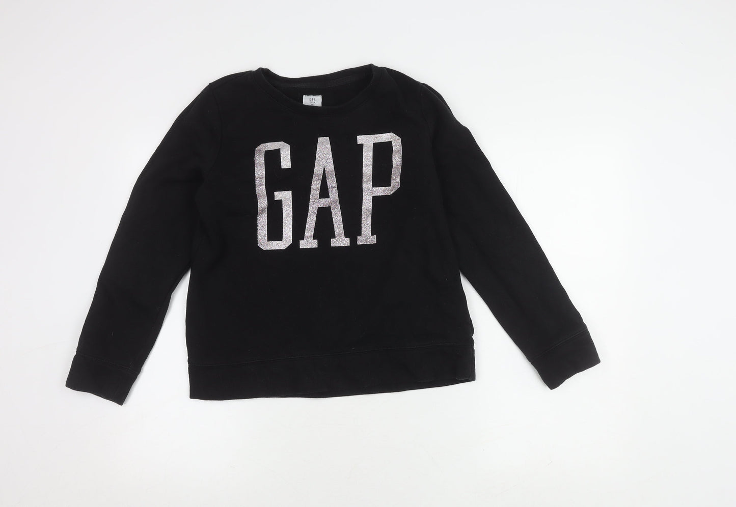 Gap Girls Black Pullover Sweatshirt, Size 14Y, Logo Accent