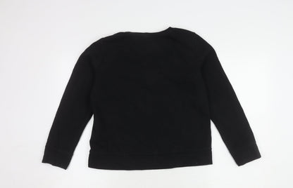 Gap Girls Black Pullover Sweatshirt, Size 14Y, Logo Accent