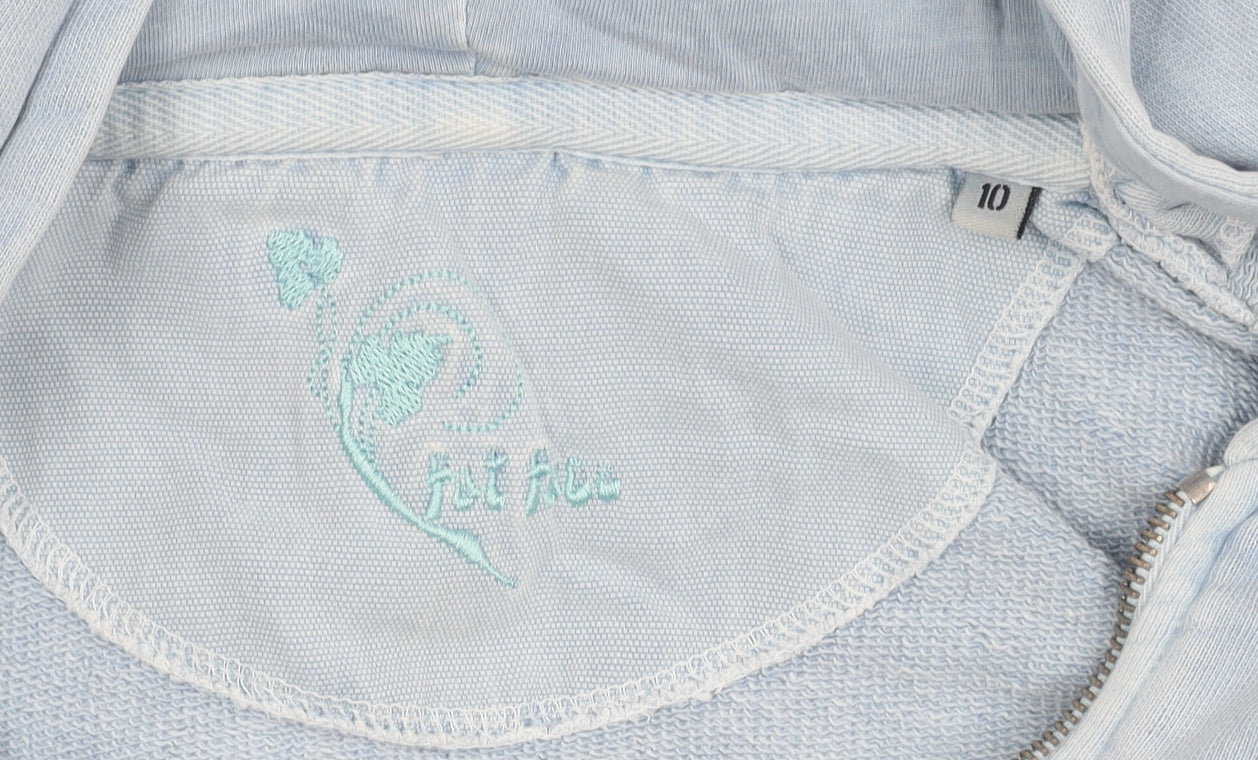 Womens UK Size 10 Fat Face Blue Full Zip Hoodie