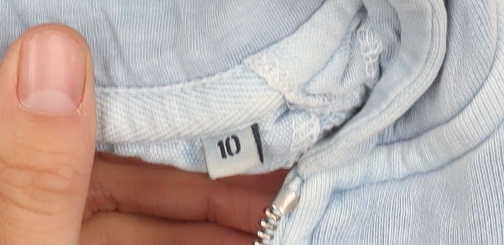 Womens UK Size 10 Fat Face Blue Full Zip Hoodie