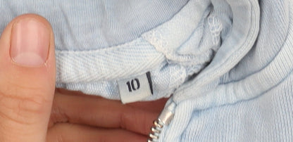 Womens UK Size 10 Fat Face Blue Full Zip Hoodie