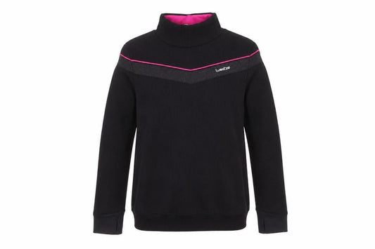 Front view of Decathlon unisex xs black mock neck sweatshirt