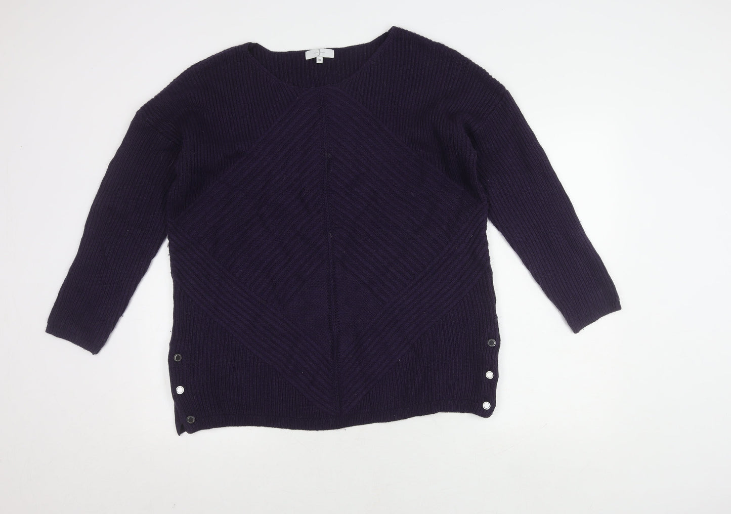 Jasper Conran Women's Purple Wool Blend Jumper Size 18
