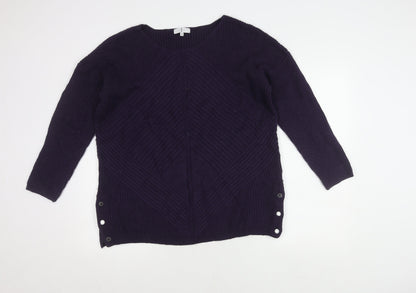 Jasper Conran Women's Purple Wool Blend Jumper Size 18