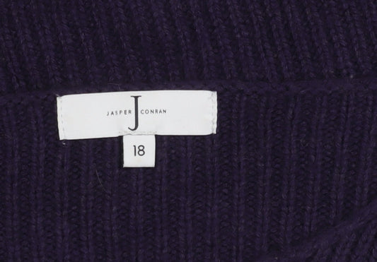 Jasper Conran Women's Purple Wool Blend Jumper Size 18