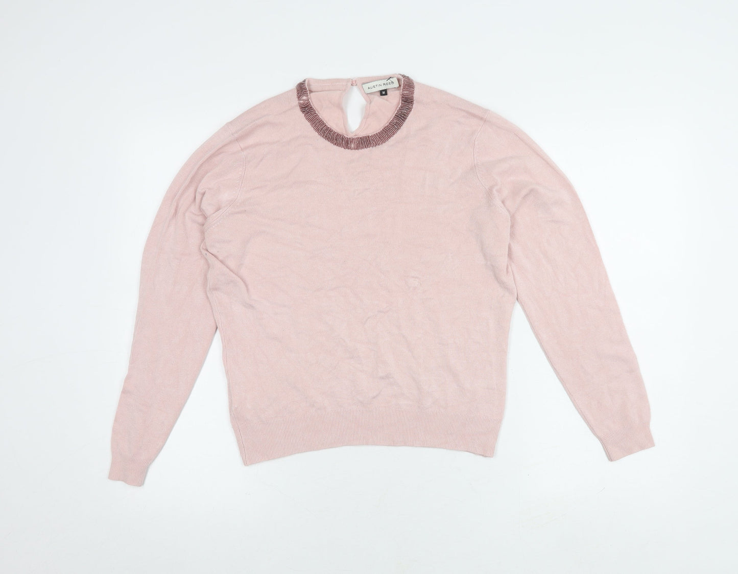 Austin Reed Women's Pink M Crew Neck Jumper