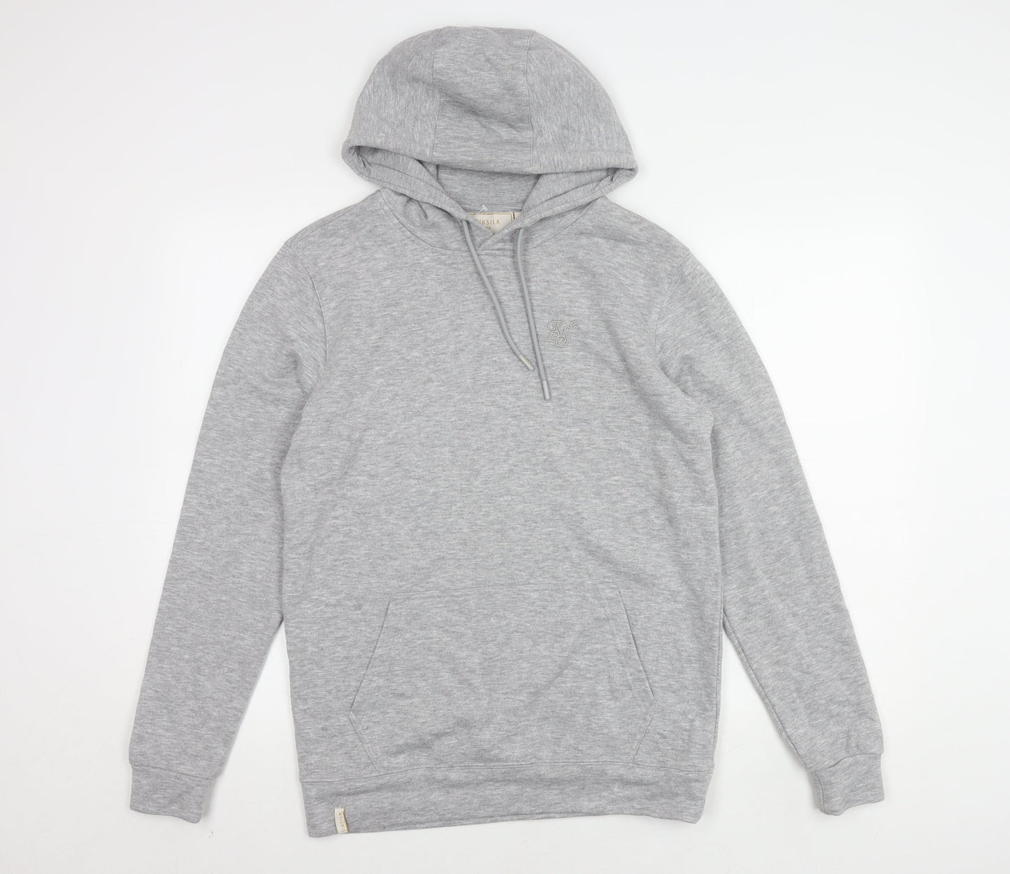Mens UK Size S SikSilk Grey Pullover Hoodie