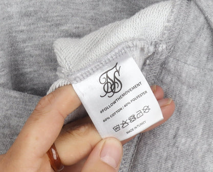 Mens UK Size S SikSilk Grey Pullover Hoodie