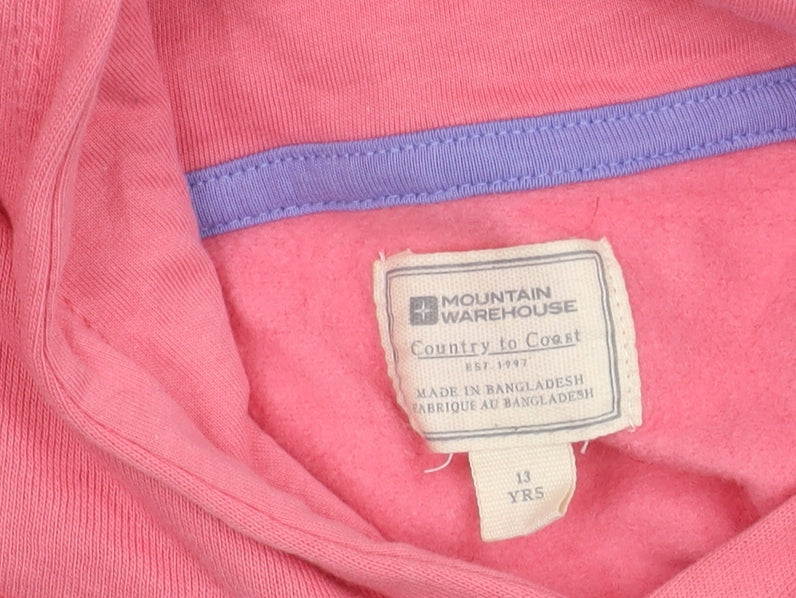 Mountain Warehouse Girls Pink Hoodie 13 Yrs Unicorn Graphic