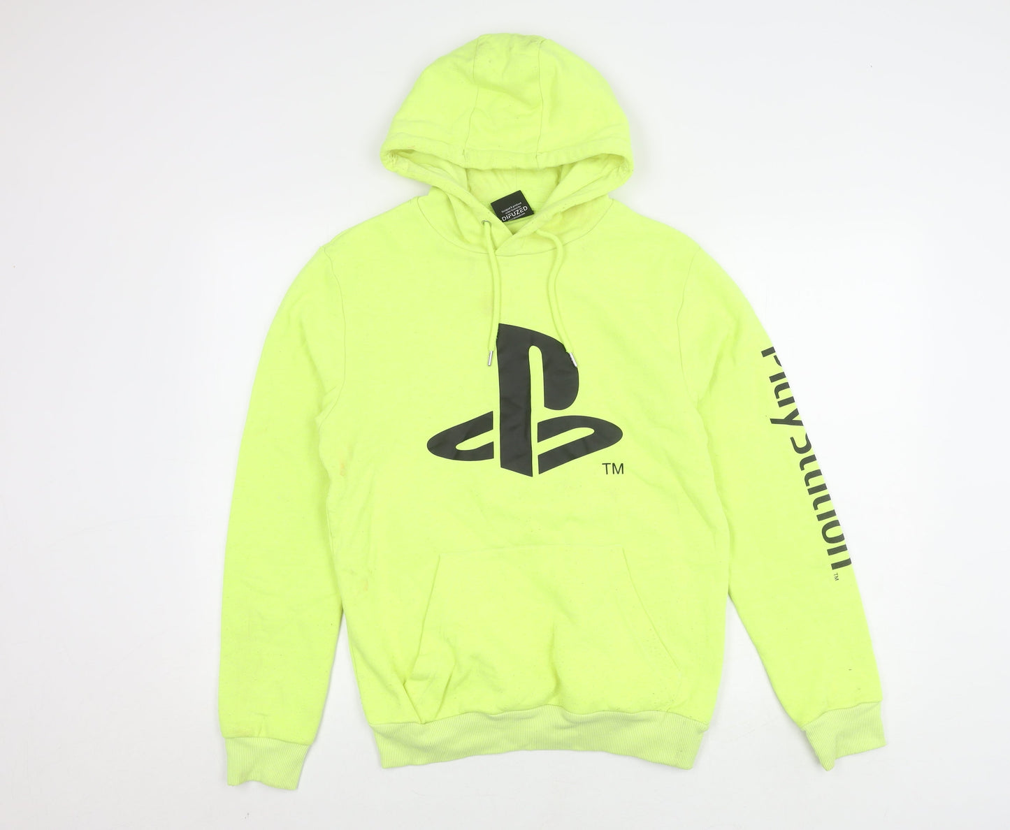 Mens UK Size S PlayStation Green Pullover Hoodie