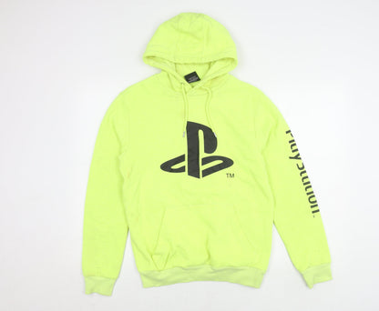 Mens UK Size S PlayStation Green Pullover Hoodie