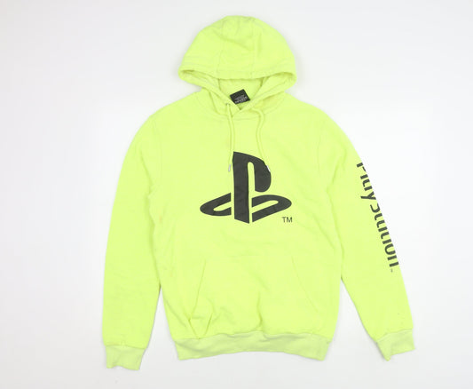Mens UK Size S PlayStation Green Pullover Hoodie